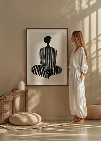 A stylish silhouette with harmonious stripes creates tranquility-8