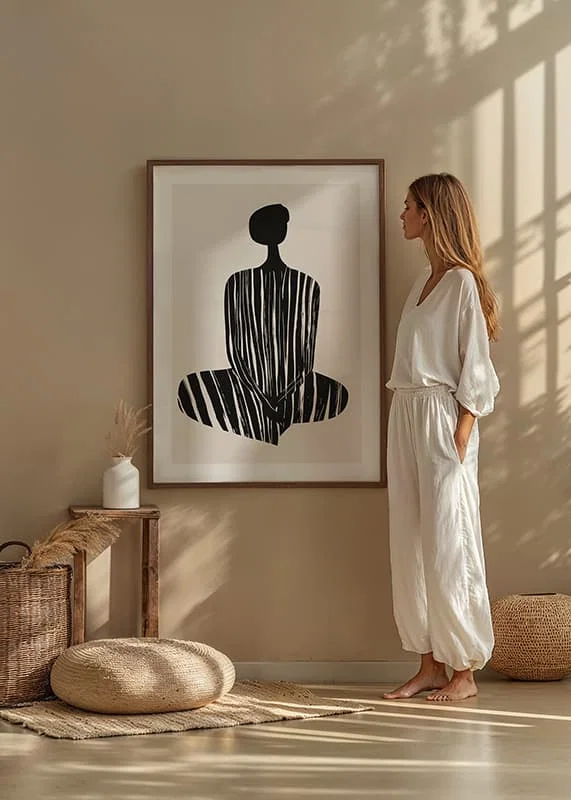 A stylish silhouette with harmonious stripes creates tranquility-12