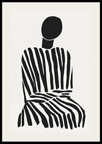 Une silhouette méditative à rayures noires et blanches apporte la paix à la pièce-2