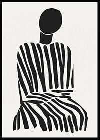 Une silhouette méditative à rayures noires et blanches apporte la paix à la pièce-6