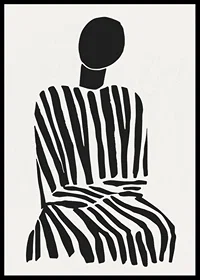 A meditative silhouette in black and white stripes brings peace to the room-6