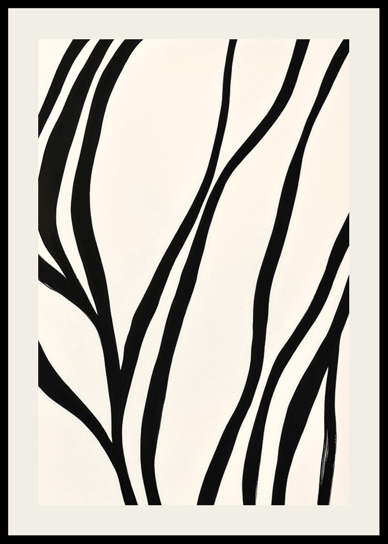 Black lines curve elegantly against a white background-12