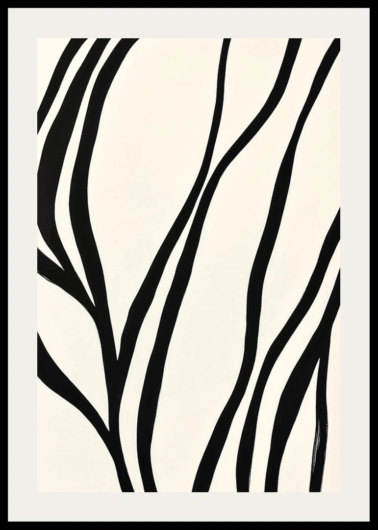 Black lines curve elegantly against a white background-12