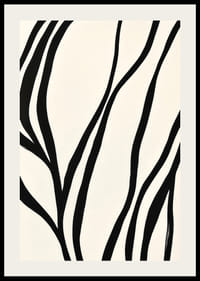 Svarte linjer buer elegant mot en hvit bakgrunn-2