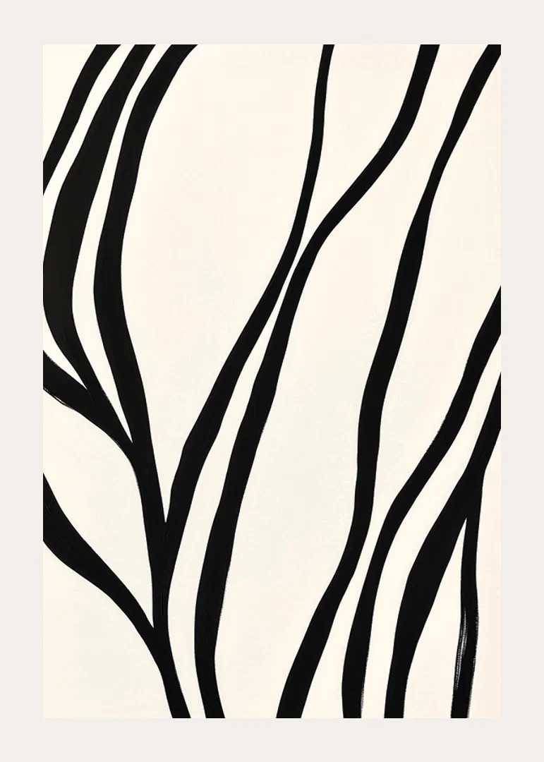 Black lines curve elegantly against a white background-12