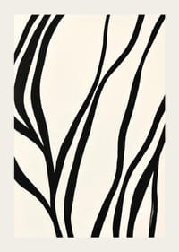 Svarte linjer buer elegant mot en hvit bakgrunn-3