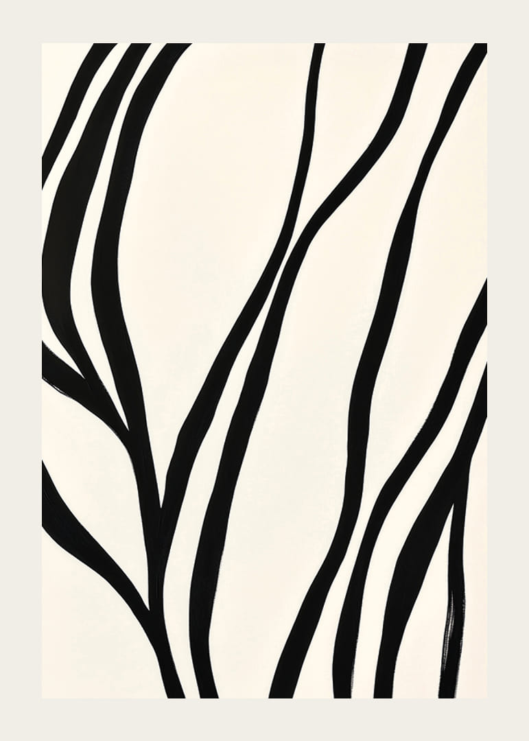 Svarte linjer buer elegant mot en hvit bakgrunn-12