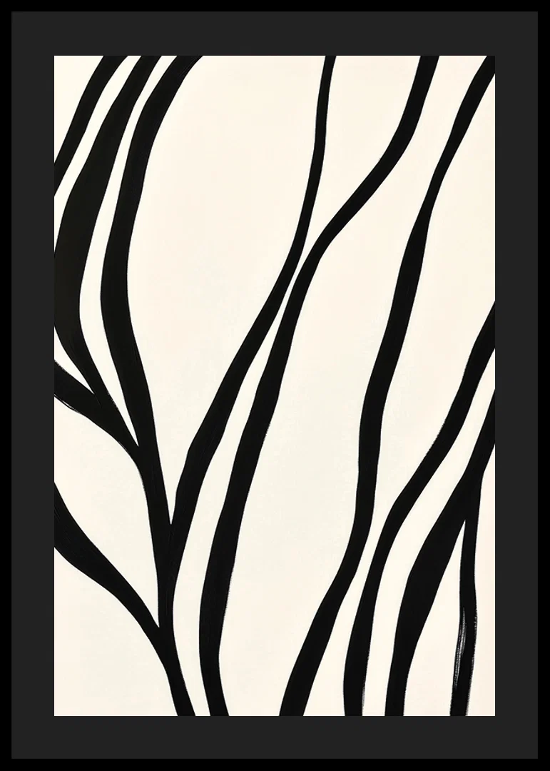 Black lines curve elegantly against a white background-12