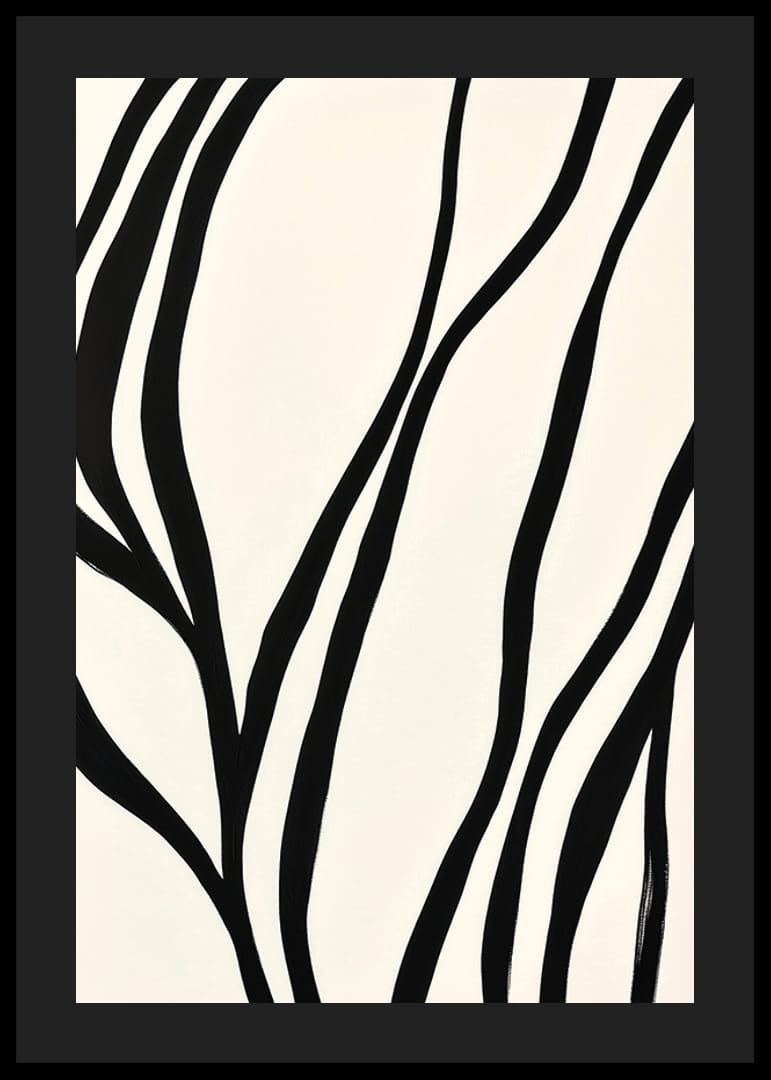 Svarte linjer buer elegant mot en hvit bakgrunn-12