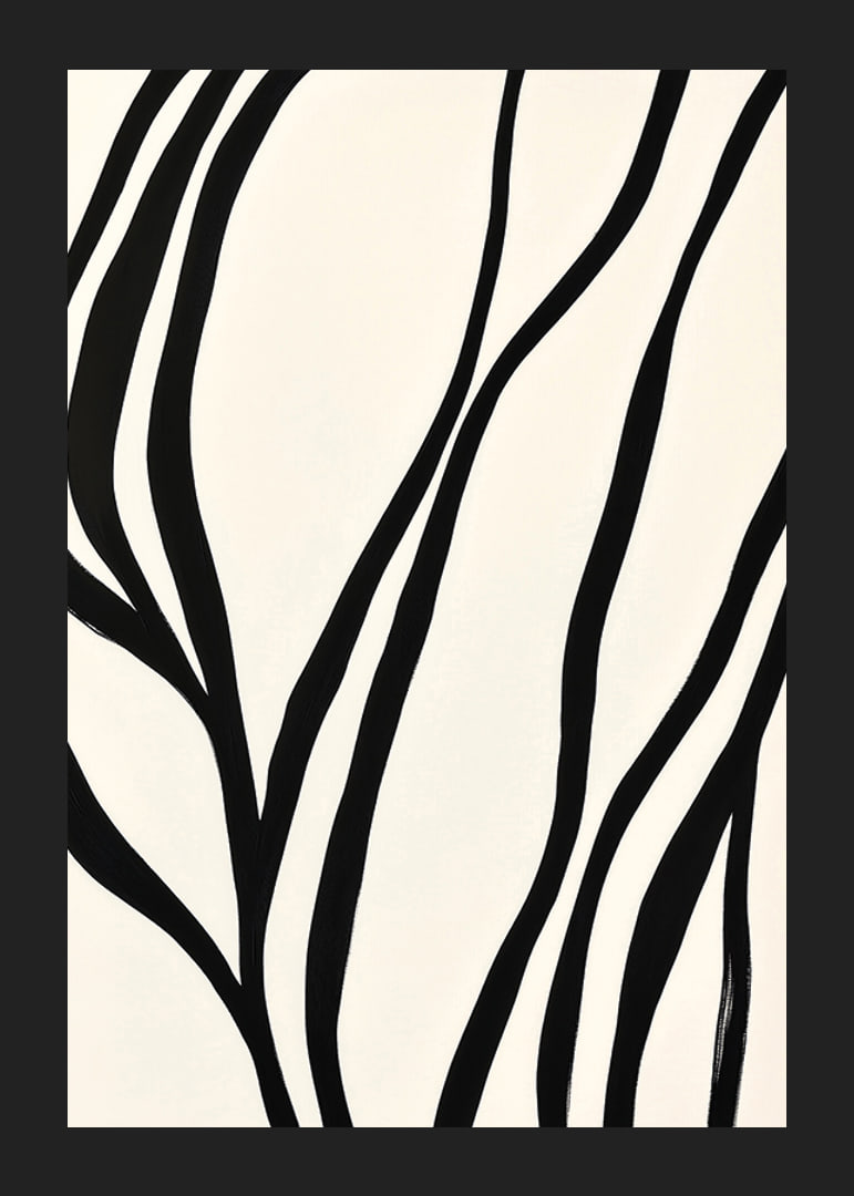 Black lines curve elegantly against a white background-12