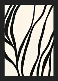 Black lines curve elegantly against a white background-5