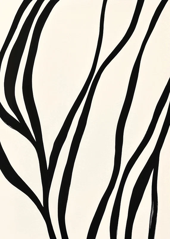 Black lines curve elegantly against a white background-12