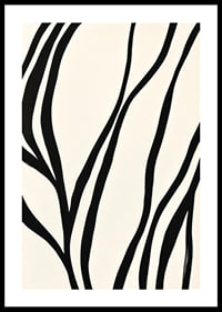 Black lines curve elegantly against a white background-0