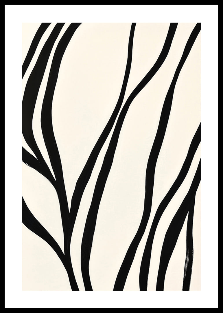 Black lines curve elegantly against a white background-12