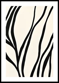 Black lines curve elegantly against a white background-0
