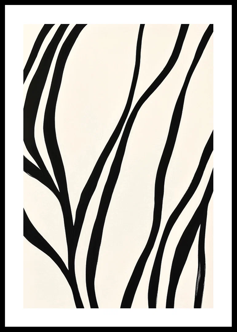 Black lines curve elegantly against a white background-12