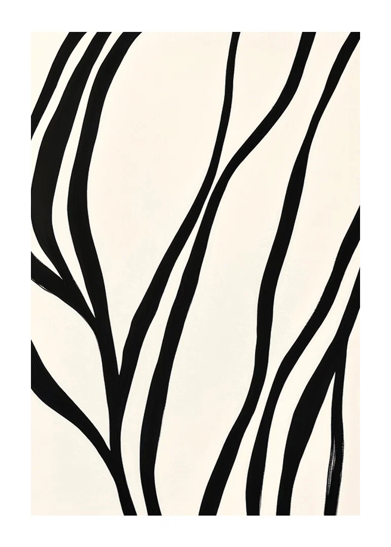 Black lines curve elegantly against a white background-12
