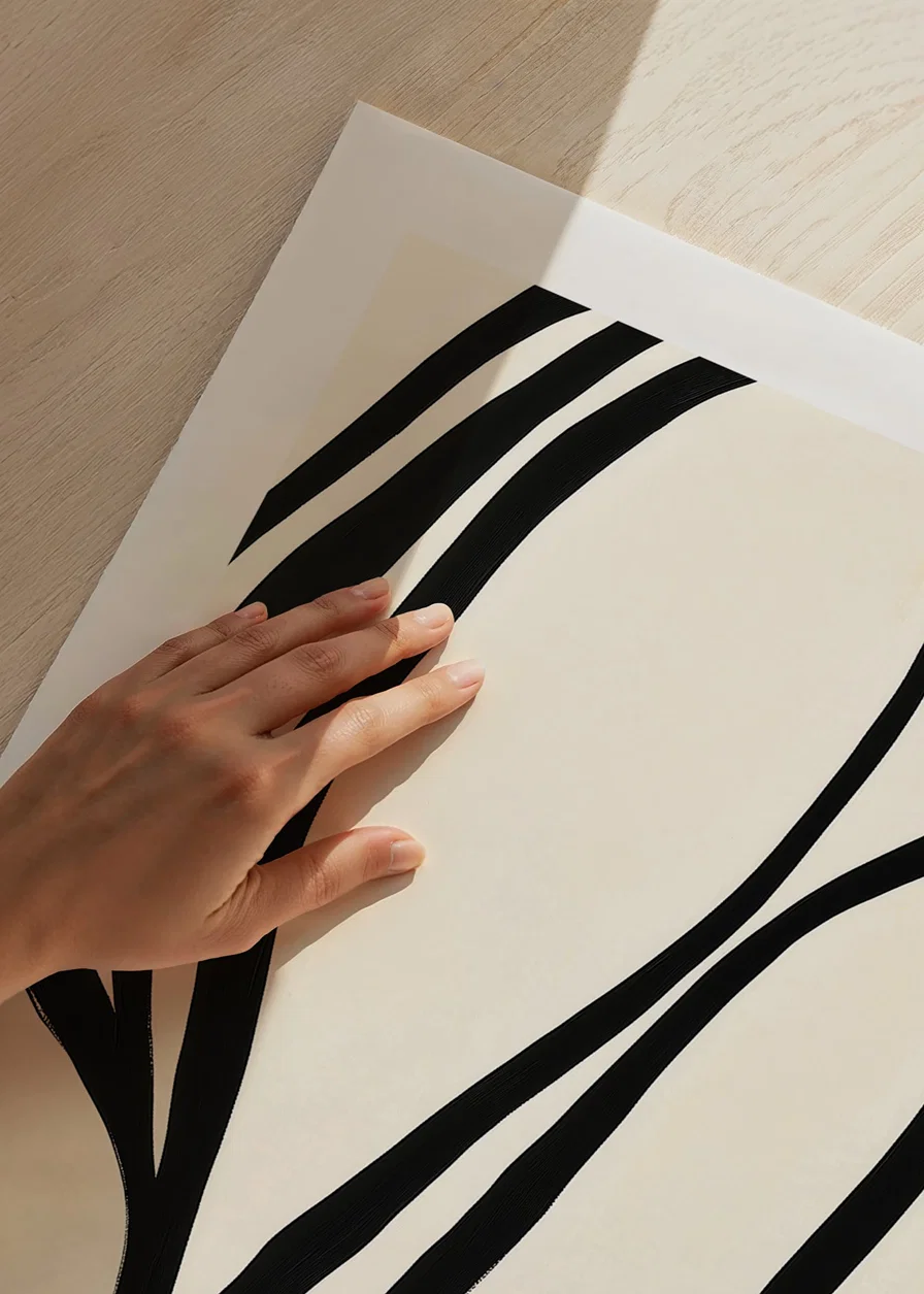 Black lines curve elegantly against a white background-12