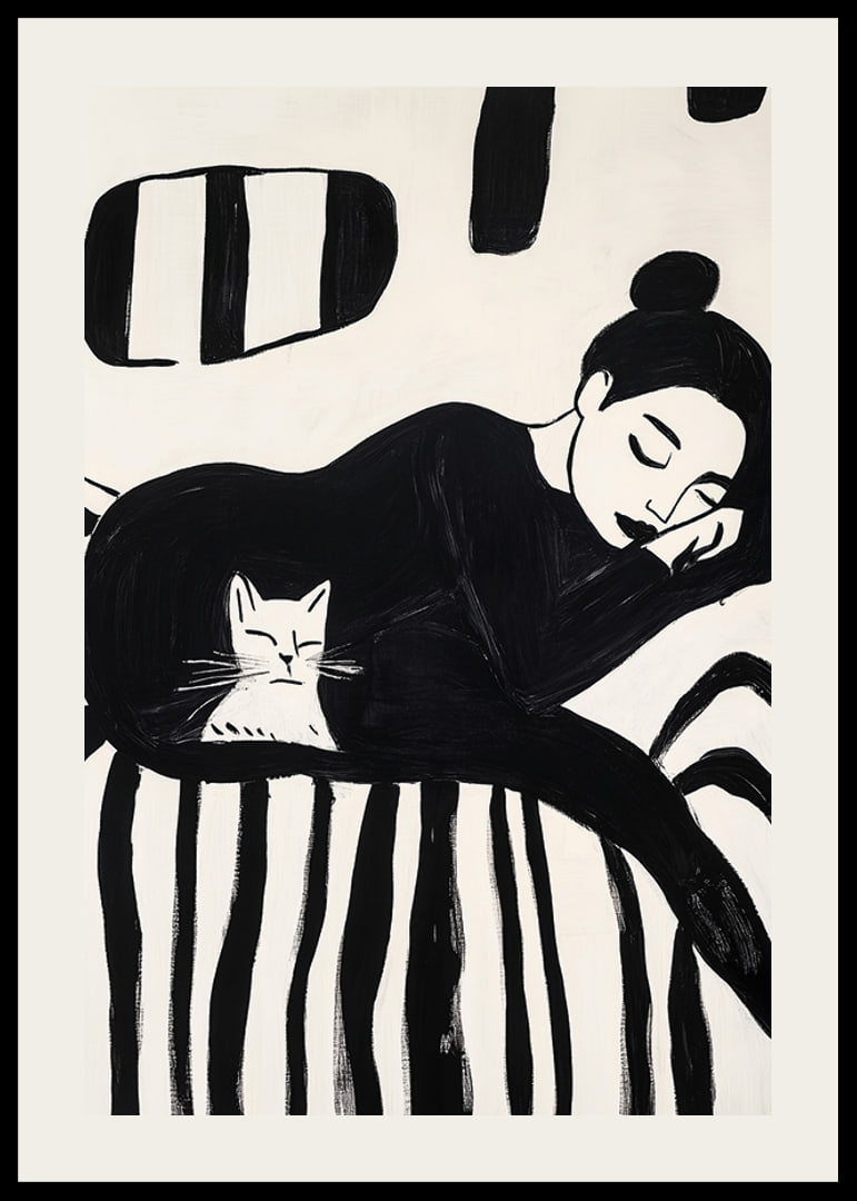 A harmonious scene of rest and simplicity in stylish brushstrokes-12