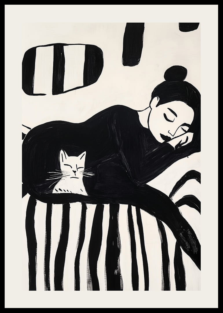 A harmonious scene of rest and simplicity in stylish brushstrokes-12