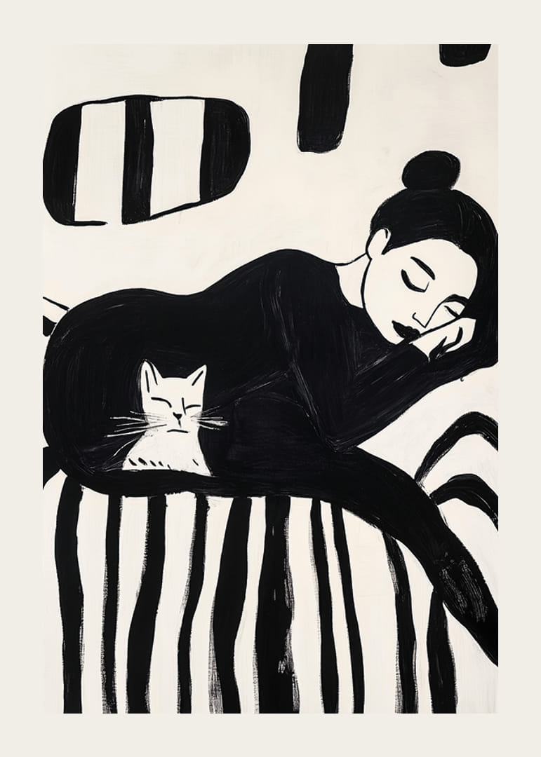 A harmonious scene of rest and simplicity in stylish brushstrokes-12