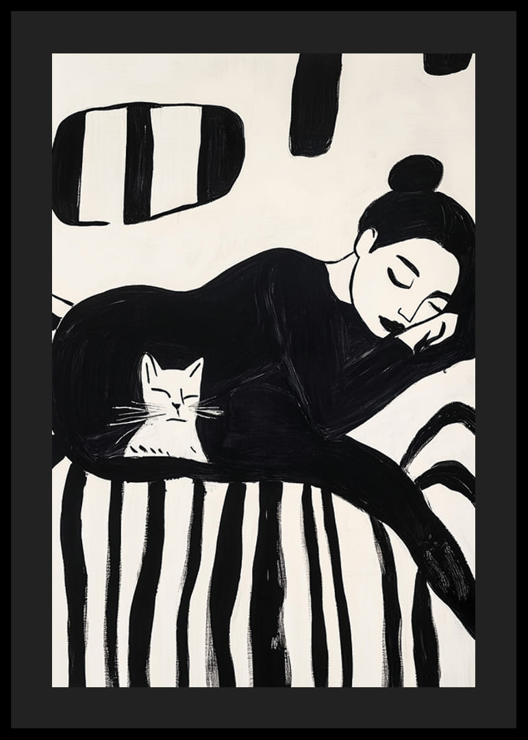 A harmonious scene of rest and simplicity in stylish brushstrokes-12