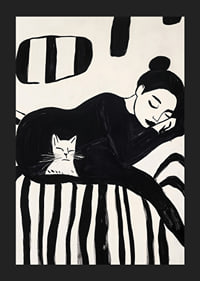 A harmonious scene of rest and simplicity in stylish brushstrokes-5