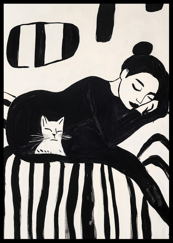 A harmonious scene of rest and simplicity in stylish brushstrokes-12