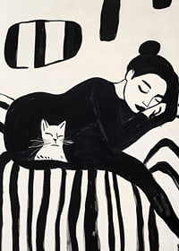 A harmonious scene of rest and simplicity in stylish brushstrokes-7