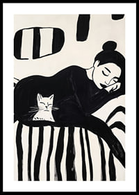 A harmonious scene of rest and simplicity in stylish brushstrokes-0