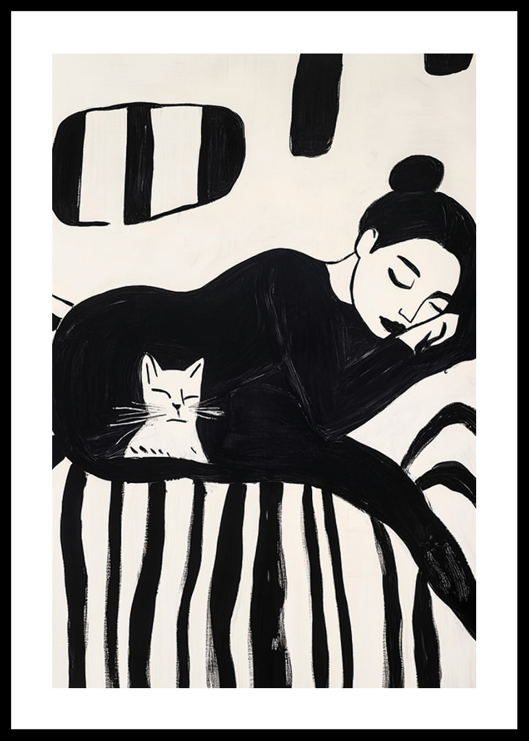 A harmonious scene of rest and simplicity in stylish brushstrokes-12