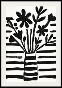 Black and white flowers in harmonious abstraction for charming style-2