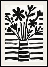 Schwarze und weiße Blumen in harmonischer Abstraktion für einen charmanten Stil-2