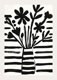 Black and white flowers in harmonious abstraction for charming style-3