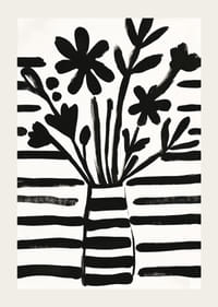 Schwarze und weiße Blumen in harmonischer Abstraktion für einen charmanten Stil-3