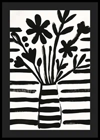 Black and white flowers in harmonious abstraction for charming style-4