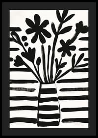 Schwarze und weiße Blumen in harmonischer Abstraktion für einen charmanten Stil-4