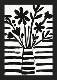 Black and white flowers in harmonious abstraction for charming style-5
