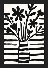 Schwarze und weiße Blumen in harmonischer Abstraktion für einen charmanten Stil-5