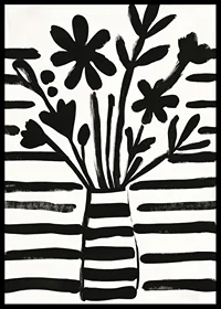 Black and white flowers in harmonious abstraction for charming style-6