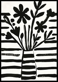 Zwart-witte bloemen in harmonieuze abstractie voor een charmante stijl-2
