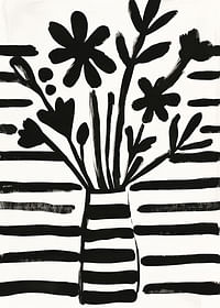 Zwart-witte bloemen in harmonieuze abstractie voor een charmante stijl-3