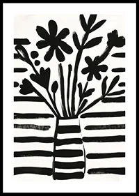 Black and white flowers in harmonious abstraction for charming style-0