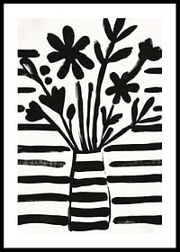 Zwart-witte bloemen in harmonieuze abstractie voor een charmante stijl-0