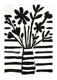 Black and white flowers in harmonious abstraction for charming style-1