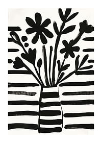 Zwart-witte bloemen in harmonieuze abstractie voor een charmante stijl-1