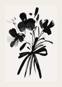 En stilig svart og hvit blomsterbukett fanger tidløs eleganse-3