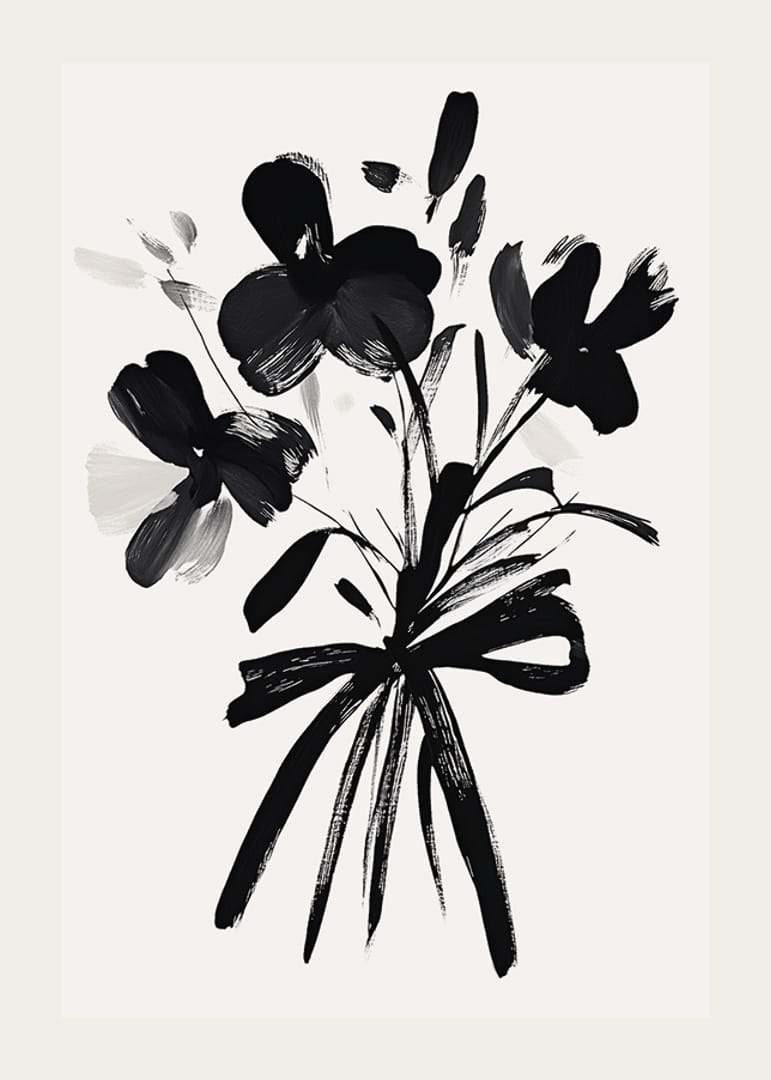 En stilig svart og hvit blomsterbukett fanger tidløs eleganse-12