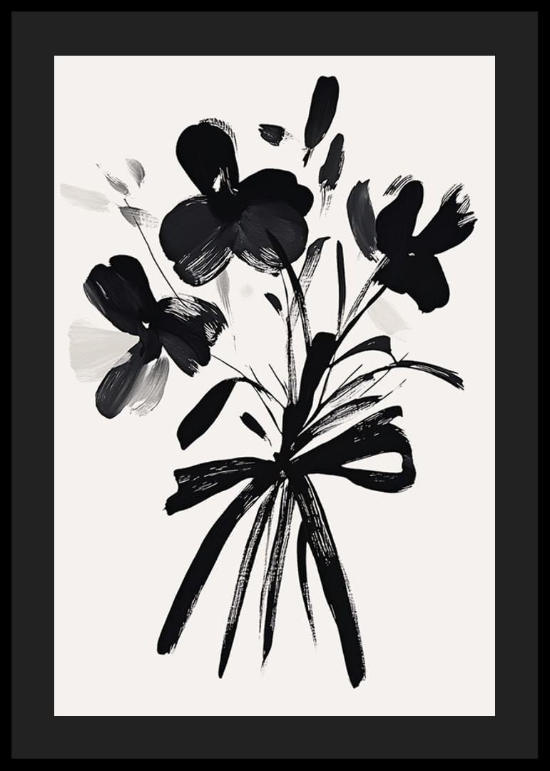 En stilig svart og hvit blomsterbukett fanger tidløs eleganse-12