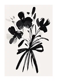 En stilren blombukett i svartvitt fångar evig elegans-1